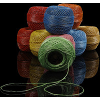 Rsp Quality Bit Embroidery Material Metallic Crochet Mercer Cotton Thread Yarn For Knitting And Craft Making 10 Ball (Multicolor)