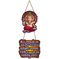 Rag28 Wooden Multicolor Shri Ganesh Wall Decor Home Decor (Qw10)