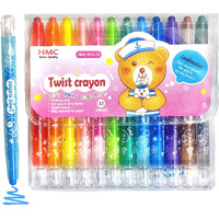 Funblast Coloring Kit Twistable 12 Shades Rolling Crayons Pen For Drawing/School Kids/Boys/Girls/Birthday Gifts, Ink Multicolor