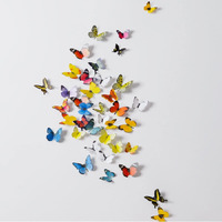 Jaamso Royals Multi Colour 3D Butterfly Self Adhesive Art Decal Home Decor Removable Wall Sticker (22 Cm X 30 Cm)
