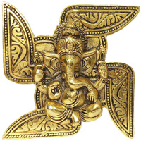 Purpledip Metal Wall Hanging: Sathiya With Ganesha (12184A)