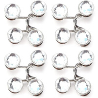 Godfly Adjustable Jeans Button Pins, Waist Buckle For Loose Jeans Pants, No Sewing Required Instant Button For Pants, Pearl Detachable Instant Jeans Button Pins(1 Pair)(White Design)
