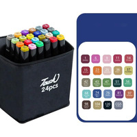 Mobdesk Dual Tip Drawing Sketch Pens  24 Colorful Alcohol Art Markers With Carrying Case | Twin Head Permanent Coloring Marker Pens For Painting, Sketching, Calligraphy, And Drawing For Kids & Adults