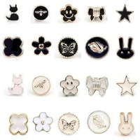 Xvia Mini Shirt Brooch Buttons Pearl No Sew Button Pins Instant Button Jeans Button Pins Women Shirt Safety Brooch-20Pcs(Design-4)