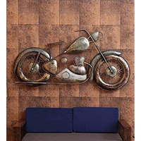 Decore Basket Iron Metal W-David Bike Wall D?Cor | Wall Decorative Item For Living Room,Dining Room, Bedroom & For Gift Purpose Color(Gold), 30 Centimeters
