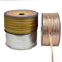 Embroiderymaterial Laces And Borders Material Gota Patti Lace For Saree Border, Dresses, Dupatta, Blouse, Kurta, Embroidery & Sewing (Combo Of Rose Gold, Gold And Silver, 4Mm Thick, 100 Meters)