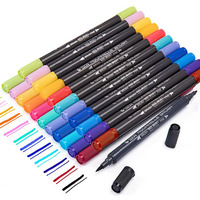Kraptick Watercolor Brush Pens With Dual Tip Set, Fineliners Art Markers, Highlighters For Adult Coloring Books,Art Sketching Tool For Calligraphy (Set Of 24 Pcs.)