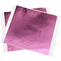 Gold Leaf Sheets,14Cm X 14Cm Gilding Foil Pink Foil Paper For Paintings Arts Crafts Nail Decofurniture (Pink) 20 Sheets