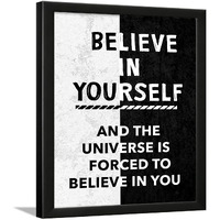 Chaka Chaundh - Believe In Yourself Quote With Frame - Motivation Photo Frame - Believe In Yourself Wall Dcor Poster - Inspirational Framed Posters - (13.6 X 10.6 Inches)
