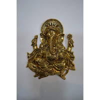 Collectible India Metal Lord Ganesha Wall Hanging Ganpati Lucky Feng Shui Wall Decor And Gifts(Size 10.5 X 8.5 Inches)