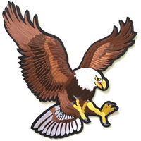 Sync Very Big Patch Embroidered 27 Cm Eagle Patches For Clothes,Jeans,Jackets,Biker,Badges For Bags,Kids Baby School Clothes Dresses Decoration Craft Sew Stitich On Clothes Paste On Fabric Diy Sweater 1 Piece