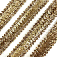 Embroiderymaterial Shiny Gold Zari Border Lace For Sewing, Embroidery, Edging, Saree Border, Blouse, Dupatta Border, Lehenga, Kurti Etc (18 Meters, 15Mm Wide)