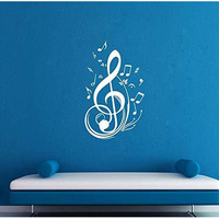 Stickersyard Musical Quotes Design Wall Sticker Color - White (Size 58 Cm X 35 Cm)