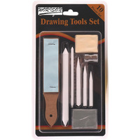 Worison 10 Piece Charcoal Accessories Set - Stumps, Tortillons, Kneaded Eraser, Sandpaper Pointer, Chamois, Erasing Shield And Sharpener