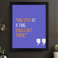 Interio Crafts One Step At A Time Motivational Poster Frames (Frame Included, 13X10 Inches, Black)