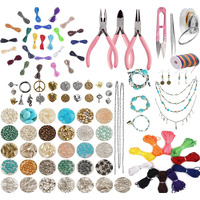 Diy Crafts 1 Set, Random Size Design, 101X Pcs Accessory 5X Pendent 50 Mtr String/Cord Cotton/Satin/Hemp Leather Ed Item Lot Random Colour For Necklace/Bracelet/An(Pack Of 1 Set, Random Size Design)