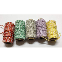 Omx Total 100 Mtr - 2 Tone Twisted Cotton Dori Thread (20 Meters In 1 Roll / Colour, 0.6Mm Thick) For Macrame Diy And Other Projects, Two- Color Ropes Cotton Twines Strings Cord