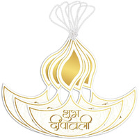 Festiko Shubh Dipawali Gold Foil Gift Tags (Pack Of 20) For Happy Diwali Gift Hamper