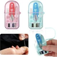 Elephantboat 2Pcs Pocket Sewing Kit Basic Sewing Kit With Needles, 8-Color Threads, Threader, Scissors, Bodkin, Pins, Travel Sewing Kit With Storage Case, Multi Purpose Easy Sewing Kit