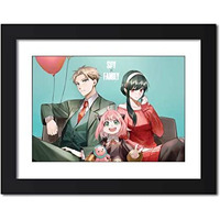 Tenorarts Spy  Family Poster Anime Framed Posters Laminated Framed Painting With Black Frame (12Inches X 9Inches) (Spy X Family 01)
