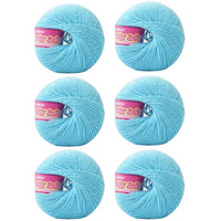 Vardhman Knitting Yarn Baby Soft Wool For Knitting, Kids Crochet Yarn Wool For Hand Knitting Art Craft, Knitting Wool Yarn For Sweater Scarves Hats And Dresses (6 Pcs, Sky Blue) - 100 Grams