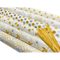 Ofixo (Md-108) Gift Wrapping Paper, Gift Paper, Roll, Gift Papers Sheets, Gift Cover Rapping Paper, Gift Packing Paper Sheet For Gift Packing (Mix Design - Pack Of 6 With 6 Ribbon & 6 Sticker)