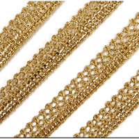 Embroiderymaterial Zari Lace With Shining Sequence Sitara For Saree Border, Blouse, Dupatta Border, Lehenga, Kurti Etc (18 Meters, Gold, 10Mm Wide)