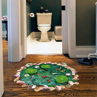 Jaamso Royals Pvc Vinyl Wall Three-Dimensional Lotus Pond Bedroom Home Decor Wall Sticker (90Cm X 60Cm)