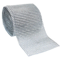 Embroiderymaterial 12Cm Plastic Pearls Ribbon Trim Lace Border For Embroidery, Craft And Diy Making 1 Roll (Silver, 9 Meters)