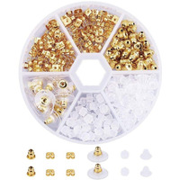 Diy Crafts Pack Of 2 Pcs, Plastic Earnut Earring, 5 Style Brass And Plastic Earnut Earring Studs Sets Gold Abou (Pack Of 2 Pcs, Plastic Earnut Earring)