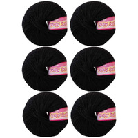 Vardhman Knitting Yarn Baby Soft Wool For Knitting, Kids Crochet Yarn Wool For Hand Knitting Art Craft, Knitting Wool Yarn For Sweater Scarves Hats And Dresses (6 Pcs, Jet Black), 25 Gram