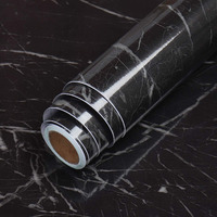 Kashival Marble Aluminum Foil Kitchen Stickers Oil-Proof Waterproof Self Adhesive Wallpaper Pvc Bathroom Wall Stickers Peel & Stick Contact Paper For Kitchen Fridge Table Furniture