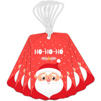Festiko Christmas Gift Tags, Christmas Theme Gift Tags,Xmas Santa Ho-Ho-Ho Gift Tags Hanging Label For Diy Christmas Gift Wrap And Label Package Pack Of 6 Pcs (Red)