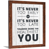 Chaka Chaundh- Health Quotes Wall Frames Decoration - Health Motivation Wall Poster For Diagnostic Center, Path Lab & Hospitals - (14 X 11 Inches) (Its Never Too - White)
