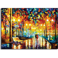 Pixelartz Canvas Painting - Down The Park - Modern Art - Palete Knife Art - Without Frame