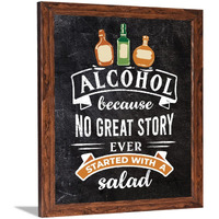 Chaka Chaundh Engineered Wood - Alcohol Quotes Framed Poster For Bar Decor - (14 X 11 Inches)