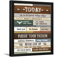 Chaka Chaundh Acrylic Inspirational Wall Art For Office Quotes - Today Rules Framed Wall Art For Bathrooms - Motivational Modern Office Decor Framed Art Wall Dcor For Women - (14 X 11 Inches)