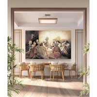 Elegance Last Supper Jesus Christ Big Size Canvas Painting Picture Photo Christian Art For Wall Living Room Dining Room Home Decor Painting Size - 36 Length X 22.5 Height Inch