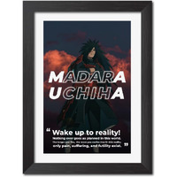 Tenorarts Madara Uchiha Quotes Poster Naruto Anime Laminated Posters Framed Paintings With Matt Finish Black Frame (12Inches X 9Inches)