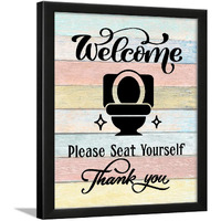 Chaka Chaundh - Bathroom Poster - Bathroom Posters With Frame - Bathroom Quotes Framed Posters - Washroom Quotes Frames - Toilet Quotes Wall Hanging - (14 X 11 Inches) (Multicolor Wood)
