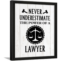 Chaka Chaundh Engineered Wood Lawyer Quotes Wall Poster - Law Frame For Advocate (14 X 11 Inches) (The Power Of A Lawyer - White)
