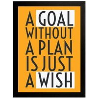 Interio Crafts Synthetic Wood Goal Plan Wish Inspirational Motivational Quote Framed Poster For Office And Home Wall Decor (Frame Size :13"X10" Inches) - Black