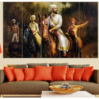 Maxstone Improve Your Place Beautiful Chattrapati Shivaji Maharaj Ride Wall Painting Art Wall Painting (Multicolour)