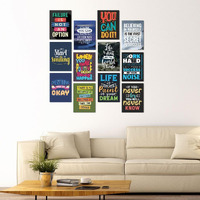 Cvanu A4 12Pcs Positive Quote Printed On Poster Wall Art Collage Kit With Glue Dot Tape For Wall Decoration (11.5Inchx8.4Inch)_165