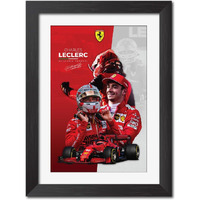 Tenorarts Charles Leclerc Poster Formula One Painting Laminated Posters Framed Painting With A Matt Finish Black Frames (9Inches X 12Inches)