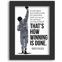 Dmcreativitycraft Rocky Balboa Quotes Hollywood Movie Posters Framed Poster For Wall Hanging Living Room, Bedroom And Desk Decor With Thick Matt Black Frame (9.5 X 12.5 Inches)