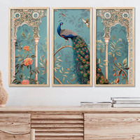 Kalit Kala Paintings For Wall Decoration With Frame | Paintings For Living Room, Bedroom | Set Of 3 | 10 X 19 Inches | Pichwai Wall Art Painting 1