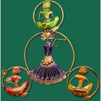 Anshika International Metal Metal Decorative Beautiful Colorful 4 Musicians Dolls Wall Art For Living Room/Bedroom Decor(Multicolor)