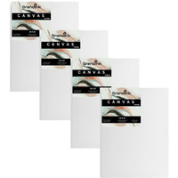 Grandink Canvases For Painting, 10X12 Inch Pack Of 4, Professional Primed White Blank Flat Canvas Panels- 100% Cotton Artist Canvas Boards For Acrylics Painting, Oil Watercolor
