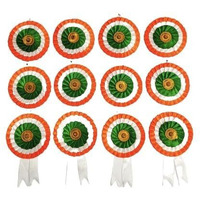 Digsmorden Finest Handmade Satin Ribbon Badges Multipurpose For All Occasions (Pack Of 10 - Med Saffron White)